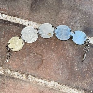 Vintage French Coin Bracelet